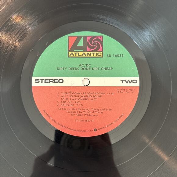 AC/DC Dirty Deeds Done Dirt Cheap 1976 Atlantic Records SD 16033 Vinyl LP - Picture 3 of 10